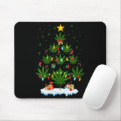 Dames Leaf Kerstboom Wiet Stoner Kerstmis V-hals Muismat (Met muis)