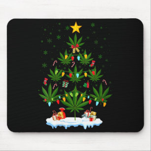 Dames Leaf Kerstboom Wiet Stoner Kerstmis V-hals Muismat
