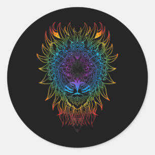 Dames Leeuwin Mandala Kunst Zen Yoga Meditatie Boh Ronde Sticker