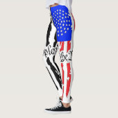 Dames Leggings Zwart en Wit en Kleurenvlag (Links)
