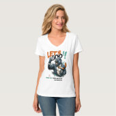 DAMES LET'S GOO LESSONS LEARN V-NECK TEE T-SHIRT (Voorkant volledig)