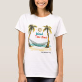 Dames, Leuk, Relaxen, Eiland Tijd T-shirt (Voorkant)