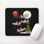 Dames Libelle Kerstman slee van vliegen grappig ma Muismat (Met muis)