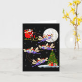 Dames Libelle Kerstman slee van vliegende grappige Kaart (Gele Bloem)