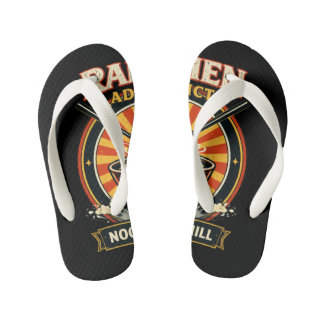 Dames lichtblauwe denim jasje met Ramen Graphic Kinder Teenslippers