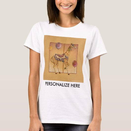 Dames lichte T-shirts - Draaimolen Giraffe (Voorkant)