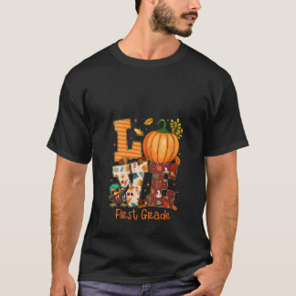 Dames Liefde Eerstegraads Leraar Kalkoen Thanksgiv T-shirt