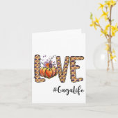 Dames Liefde Gaga Leven Pompoen Herfst Halloween  Kaart (Gele Bloem)