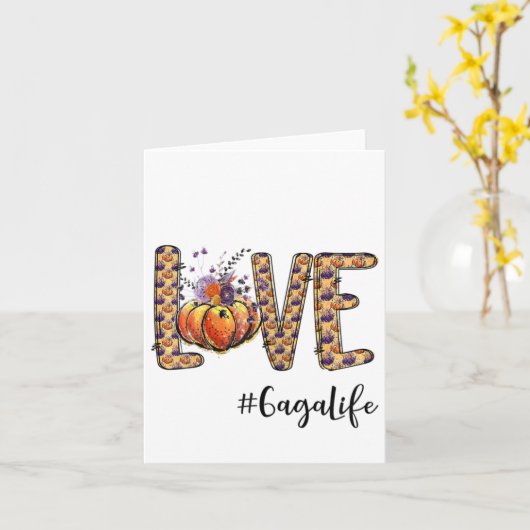 Dames Liefde Gaga Leven Pompoen Herfst Halloween  Kaart (Gele Bloem)