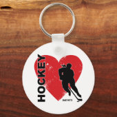 Dames Liefde Hart Hockey Sleutelhanger (Voorkant)