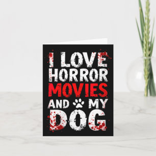 Dames Liefhebben Horrorfilms Hond Halloween V-Hals Kaart