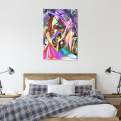 Dames Liefhebben Katten Canvasprint Canvas Afdruk (Insitu (Slaapkamer))