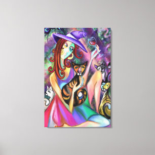 Dames Liefhebben Katten Canvasprint Canvas Afdruk