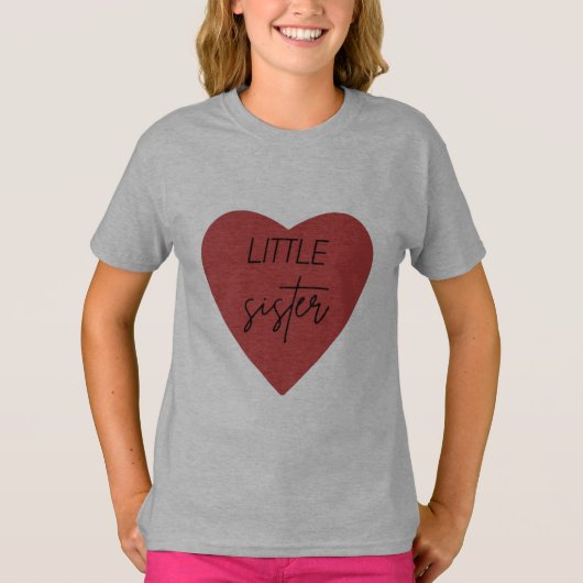 Dames Little Sister Red Heart T-shirt (Voorkant)