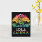 Dames Lolasaurus Dinosaur Lola Saurus Familie Matc Kaart (Gele Bloem)