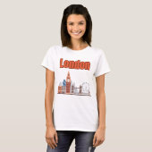 Dames London Skyline grote letters T-shirts (Voorkant volledig)