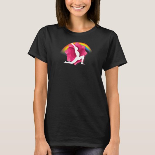 Dames Lotus Rood Yoga 1 T-shirt (Voorkant)