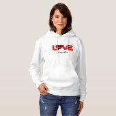 Dames Love Rode Geruite Trui Hoodie Sweatshirt (Voorkant volledig)