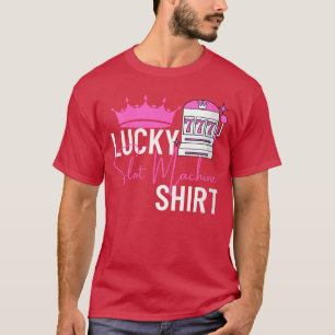 Dames Lucky Slot Machine Gokautomaat Casino VNeck T-shirt