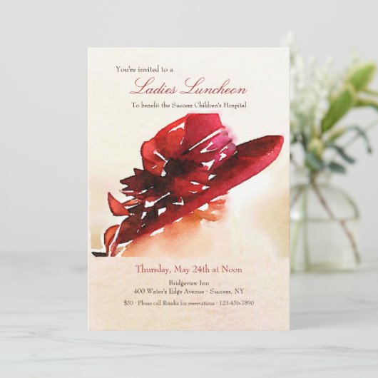 Dames Luncheon Fundraiser Kaart (Staand voorkant)