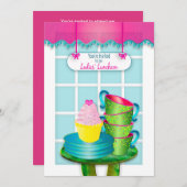 Dames, Luncheon, Tea Cups, Borden en Cupcakes Kaart (Voorkant / Achterkant)