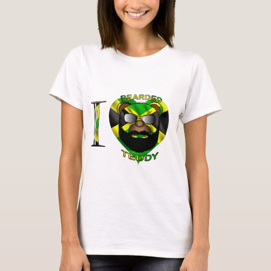 Dames LUV Bearded Teddy Jamaica T-shirt (Voorkant)