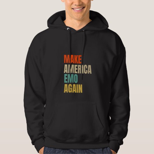 Dames MAak AMERIKA EMO TERUG Grappig Goth US   Ide Hoodie (Voorkant)