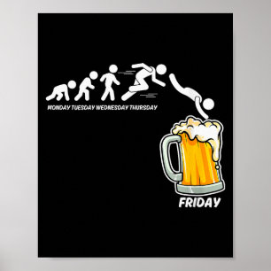 Dames maandag tot vrijdag bier drinken grappig wer poster