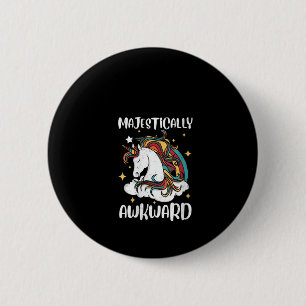 Dames Majestueus Onbeholpen Eenhoring Cadeau Ontwe Ronde Button 5,7 Cm