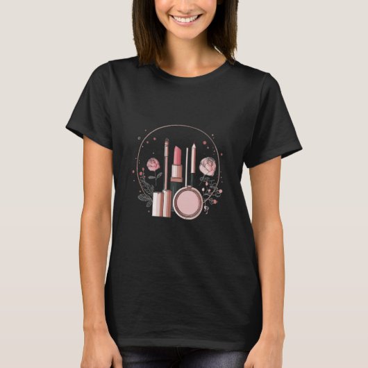 Dames Make-up Liefhebber T-shirt - Lippenstift Poe (Voorkant)