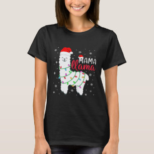 Dames Mama Lama Kerst Lama Moeder Alpaca Kerstman T-shirt