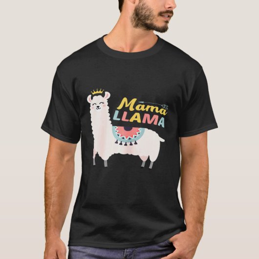 Dames Mama Llama Schattige Alpaca's Moeder Llama M T-shirt (Voorkant)