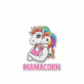 Dames Mamacorn - Moeder Dochter Eenhoorns Tank Sticker (Voorkant)