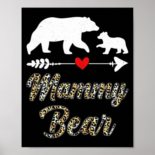 Dames mammy beer luipaard leuk moederdag beer jong poster (Voorkant)