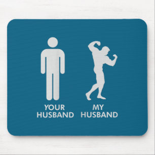 Dames man man sportzaal bodybuilding grappige tee muismat