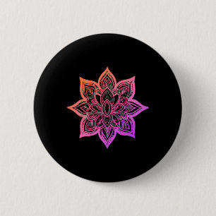 Dames Mandala Vintage Spiritueel Zen Casual Vakant Ronde Button 5,7 Cm