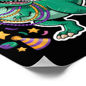 Dames Mardi Gras Jersey T-rex Dinosaur Heren Mardi Poster (Hoek)