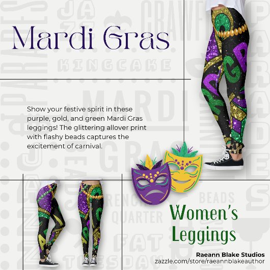 Dames Mardi Gras Leggings