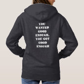 Dames Mediocre! pullover hoodie met intro (Achterkant)