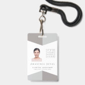 Dames Medische Foto ID Identificatie Plastic Slech Badge (Voorzijde met lanyard)