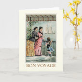 Dames, Meisje, Zeilschip Bon Voyage Kaart (Gele Bloem)