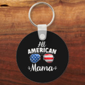 Dames Meisjes All American Mama 4 juli  Sleutelhanger (Voorkant)