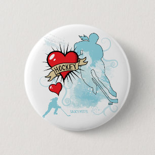 Dames Meisjes Hockey Hart Liefde Hockey Flare Ronde Button 5,7 Cm