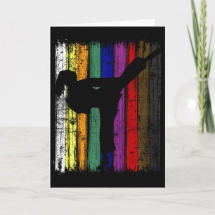 Dames Meisjes Silhouet Karate Riem Kleuren  Kaart