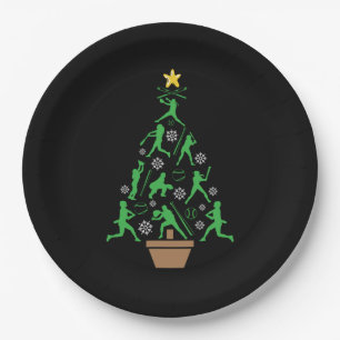 Dames Meisjes Softbal Kerstboom Papieren Bordje