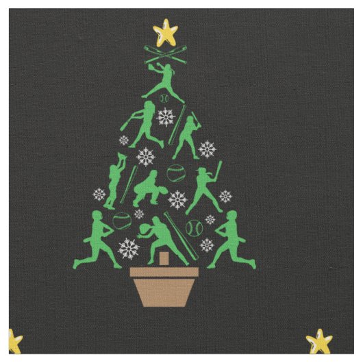 Dames Meisjes Softbal Kerstboom Stof (Close Up)
