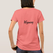 Dames Melange Ringer T-shirt met Wyoming Text (Achterkant)