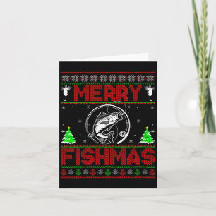 Dames Merry Fishmas B Vis Vissen Lelijk Kerstfeest Kaart