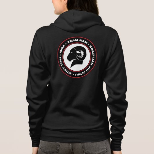Dames met Black RAM Track Jacket, Amerikaanse kled Hoodie (Achterkant)
