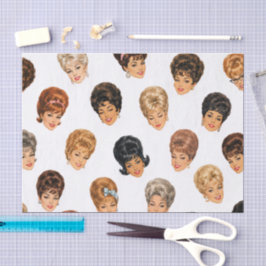Dames met bouffant uit de jaren 60 tissuepapier